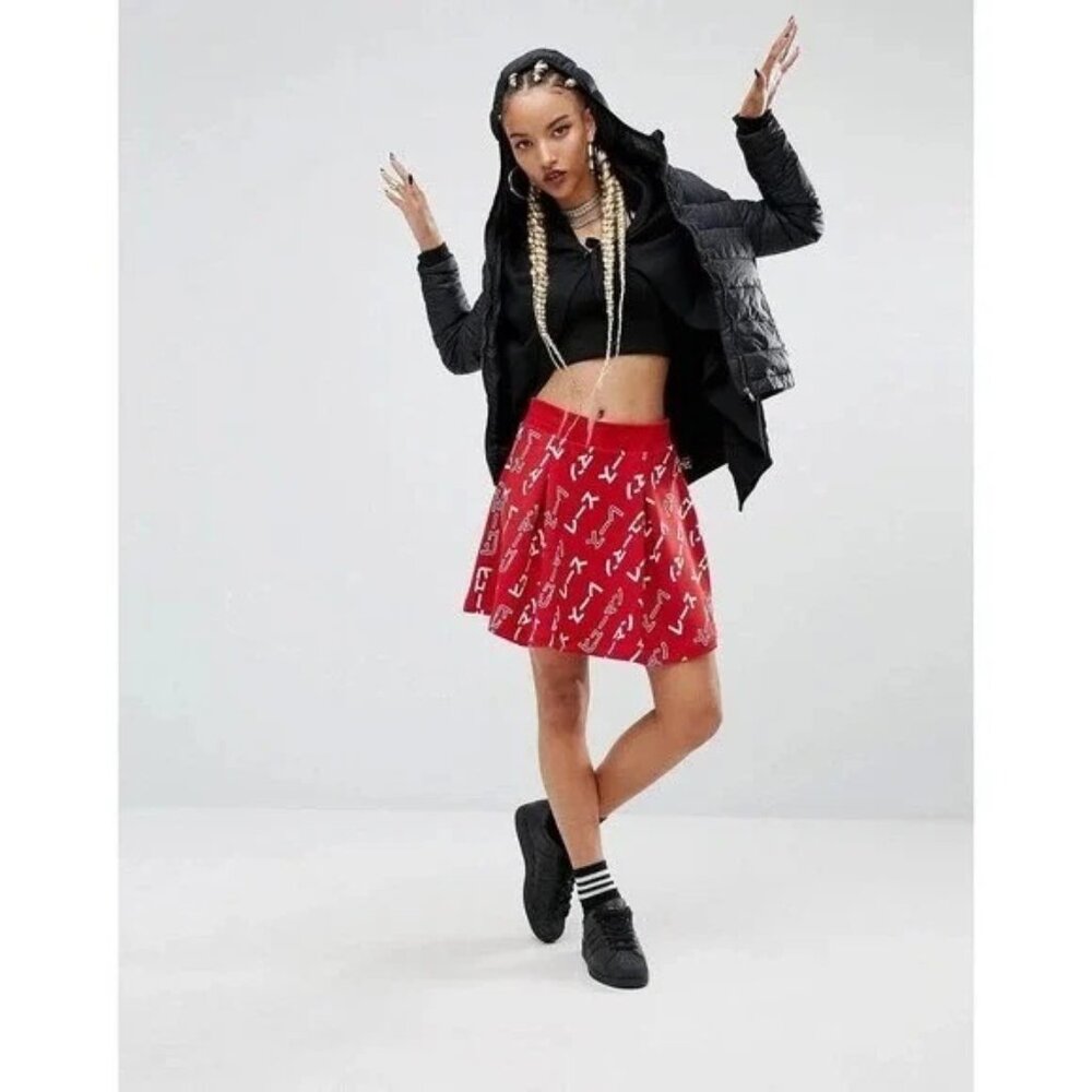 NWT Adidas Originals x Pharrell Williams Red Human Race Skirt sz S